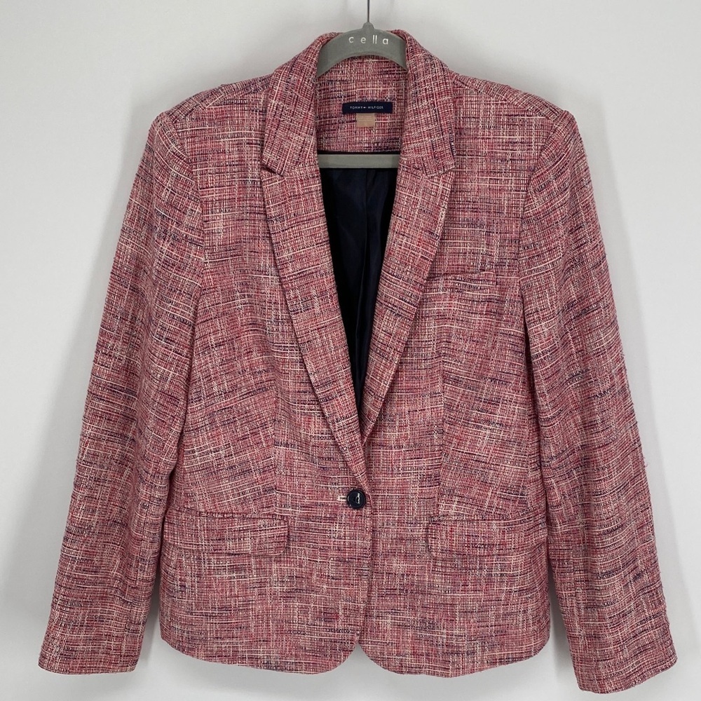 Tommy Hilfiger Tweed Blazer Women’s Size 12 Red, White & Blue